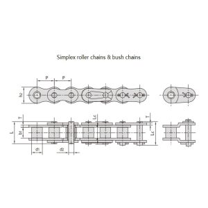 Precisionsrullkedja med kort delning i A-serien