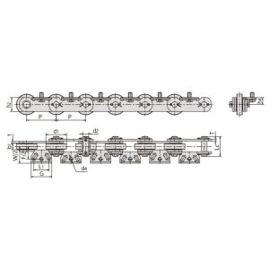 transportörkedja för flasktvätt