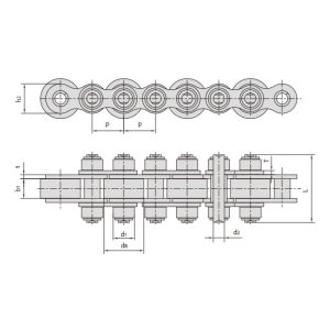 transportörskedjor med stora rullar