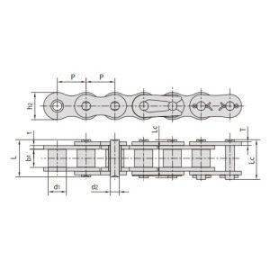 dacrometpläterad rullkedja