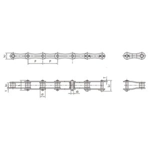 Transmissionskedja med dubbla delningar