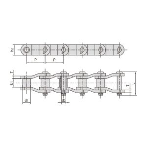 Kraftig transmissionskedja med krökt länk