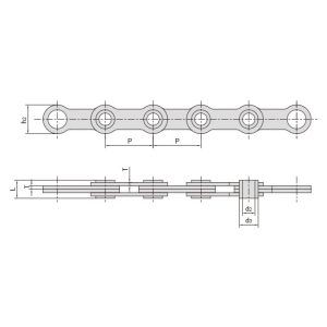 kedja med ihåliga stiftblad