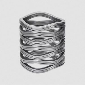 vågfjäder med sammanflätade vågor