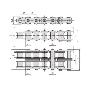 Självsmörjande rullkedja med kort delning