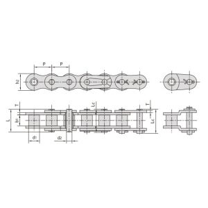 Rullkedja med kort delning i rostfritt stål