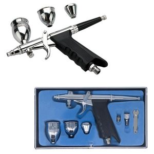 airbrush med gravitation och enkelverkande matning